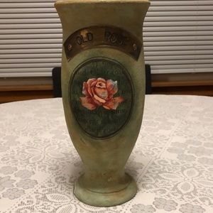 Old rose ceramic vase